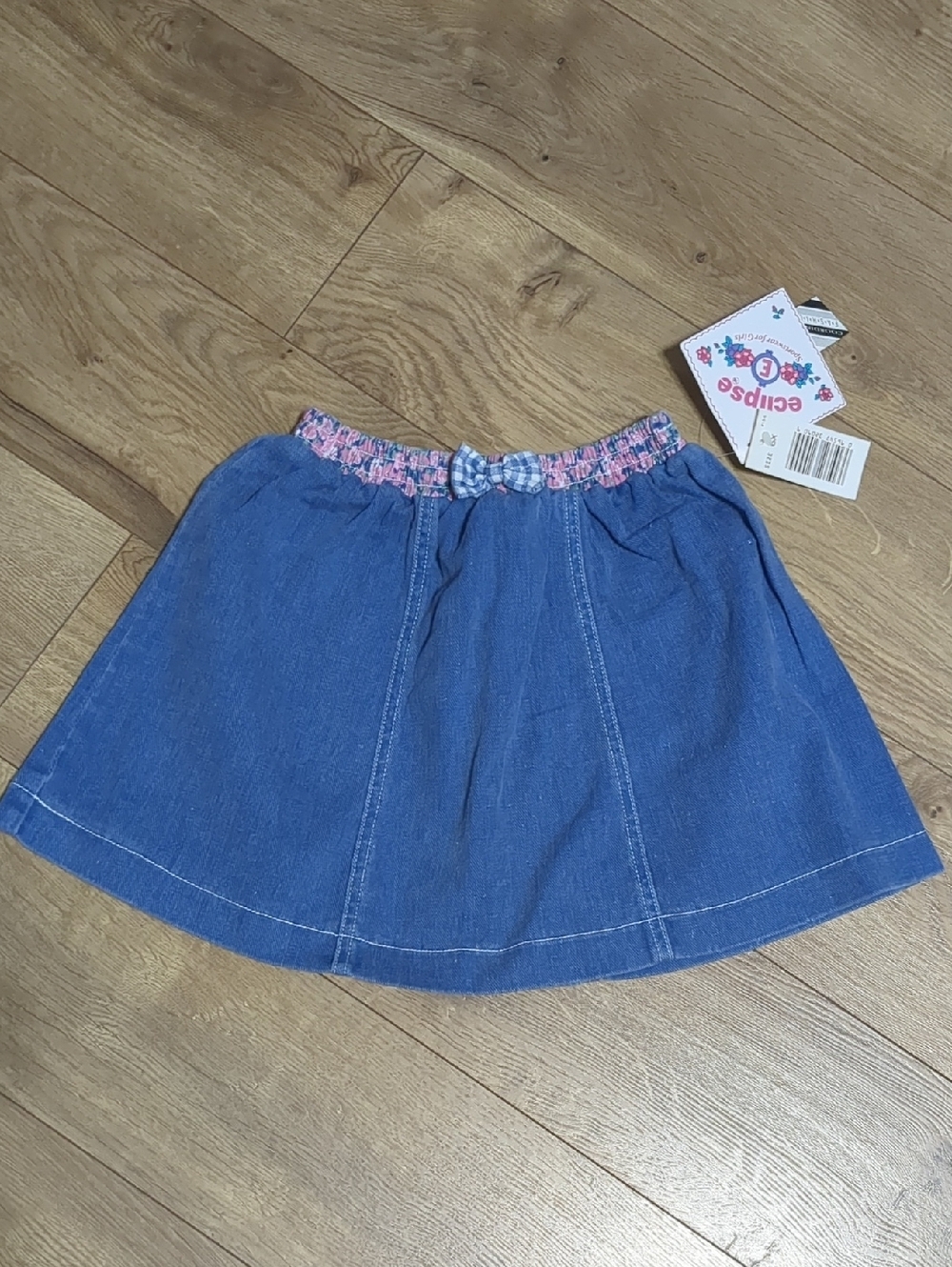 Vintage Eclipse little girls denim skirt Size 6 NWT